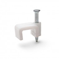 Скобы пластиковые с гвоздем для плоских проводов