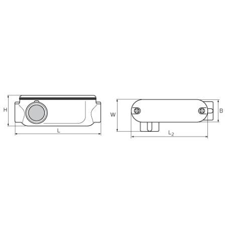 КВТ Коробка распределительная угловая КРВ-Л 38 левая 61118 KVT КВТ Коробка распределительная угловая КРВ-Л 38 левая 61118 KVT