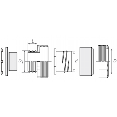 КВТ Муфта вводная ВМУ 50 для металлорукава усиленная 61396 KVT КВТ Муфта вводная ВМУ 50 для металлорукава усиленная 61396 KVT