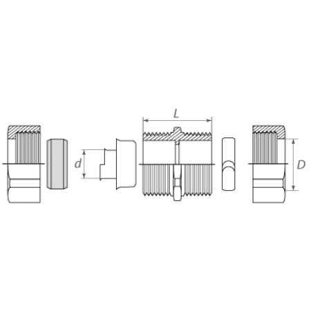 КВТ Муфта СТМ-38 для соединений труба-металлорукав 61407 KVT КВТ Муфта СТМ-38 для соединений труба-металлорукав 61407 KVT